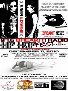 97.6 BreakIt! Radio HIP HOP FEST at HOT TV Dec 11, 2010